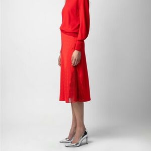 ZADIG & VOLTAIRE JAYLA JAC WINGS SILK SKIRT SZ 40 NWT